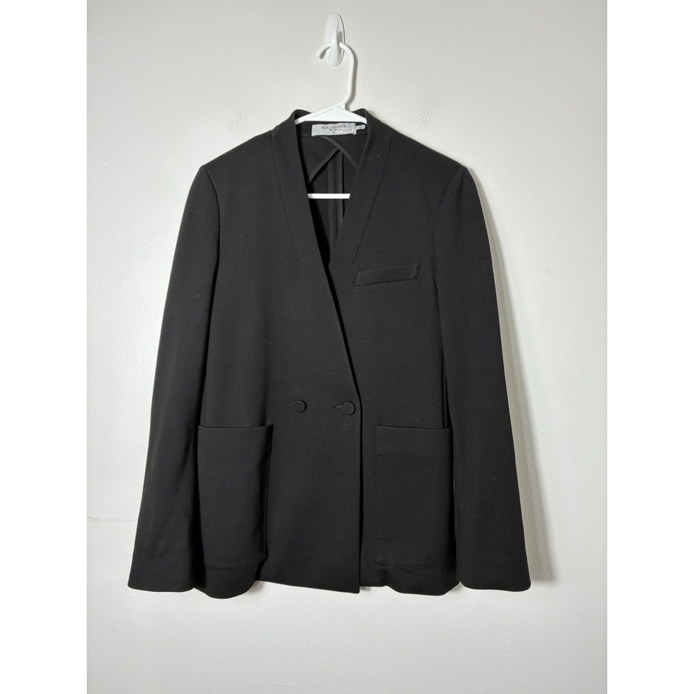 mm lafleur Blazer Sz 2 Oversized Black Double Breasted Preppy Career Minimalist